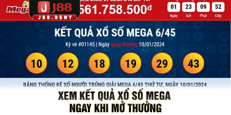 Xem kết quả xổ số MEGA ngay khi mở thưởng